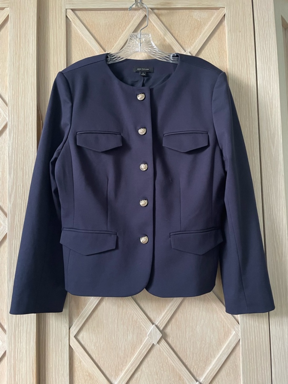 Ann Taylor Navy Button-Front Women's Jacket